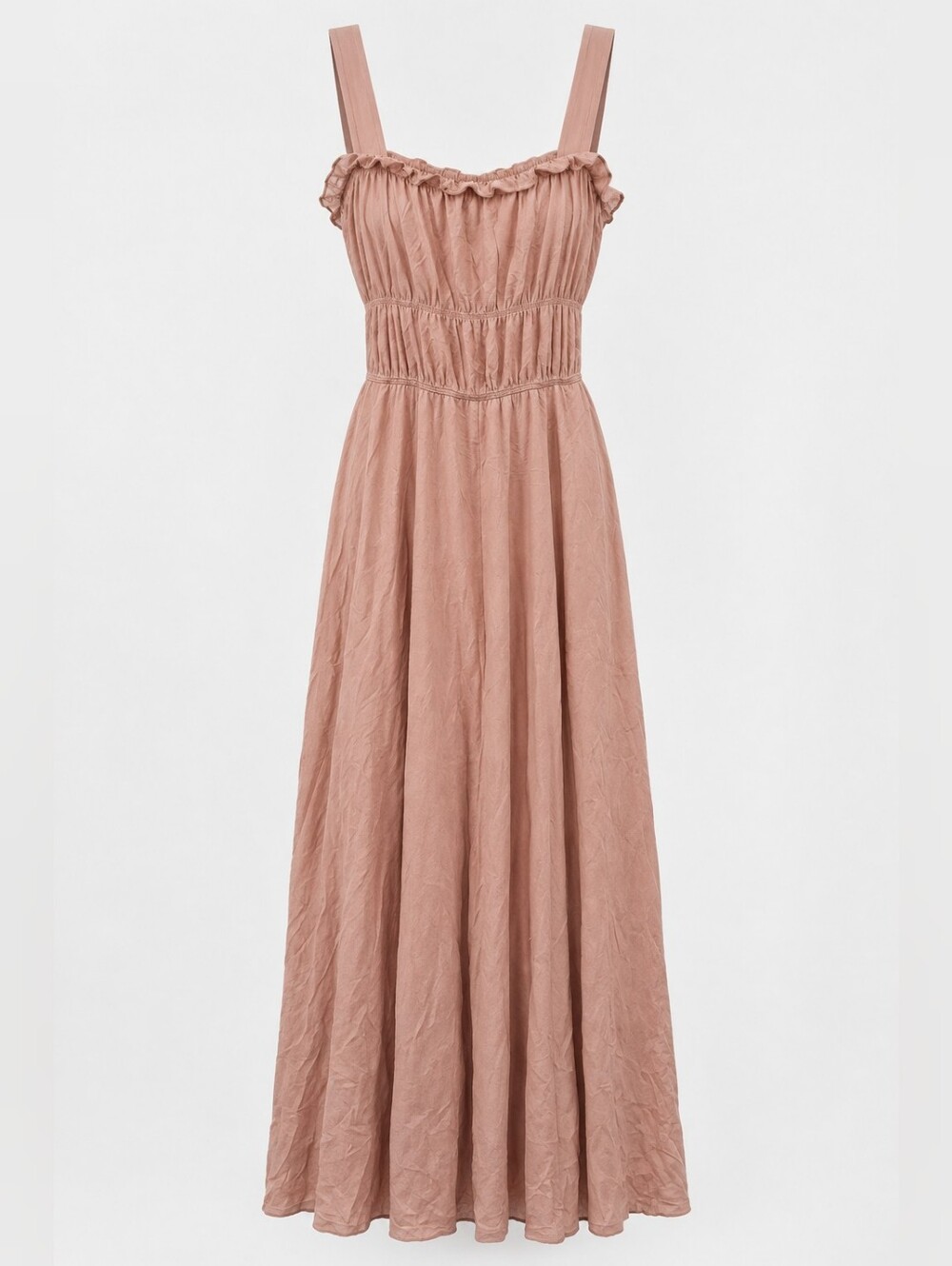 Reformation Dusty Rose Ruffled-Strap Maxi Dress